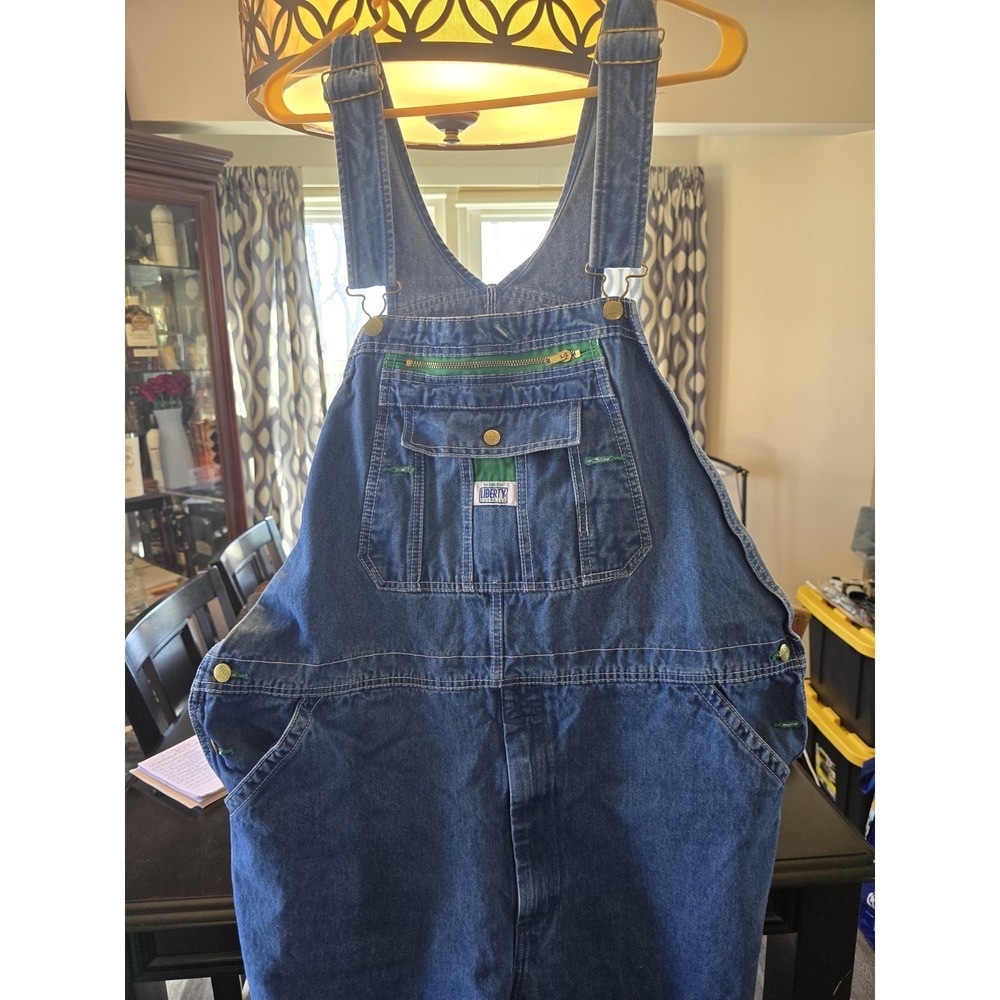 Liberty‎ Blue Cotton Denim Overalls 42x32 Mechanic Construction MPN 14006SW9